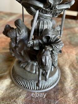 Lord Of The Rings 3 Nazgûl Riders With Eye Of Sarun On Top Heavy Pewter Statue