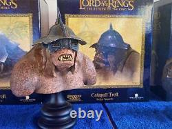 SIDESHOW The Lord Of The Rings Siege Tower Troll Bust Statue Set of 4