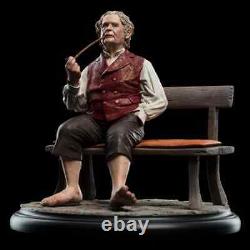 WETA Lord of the Rings Bilbo Baggins on a Bench w Pipe Mini Polystone Statue NEW