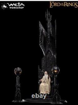 Weta Collectibles The Lord of the Rings Saruman the White on Throne Statue NISB